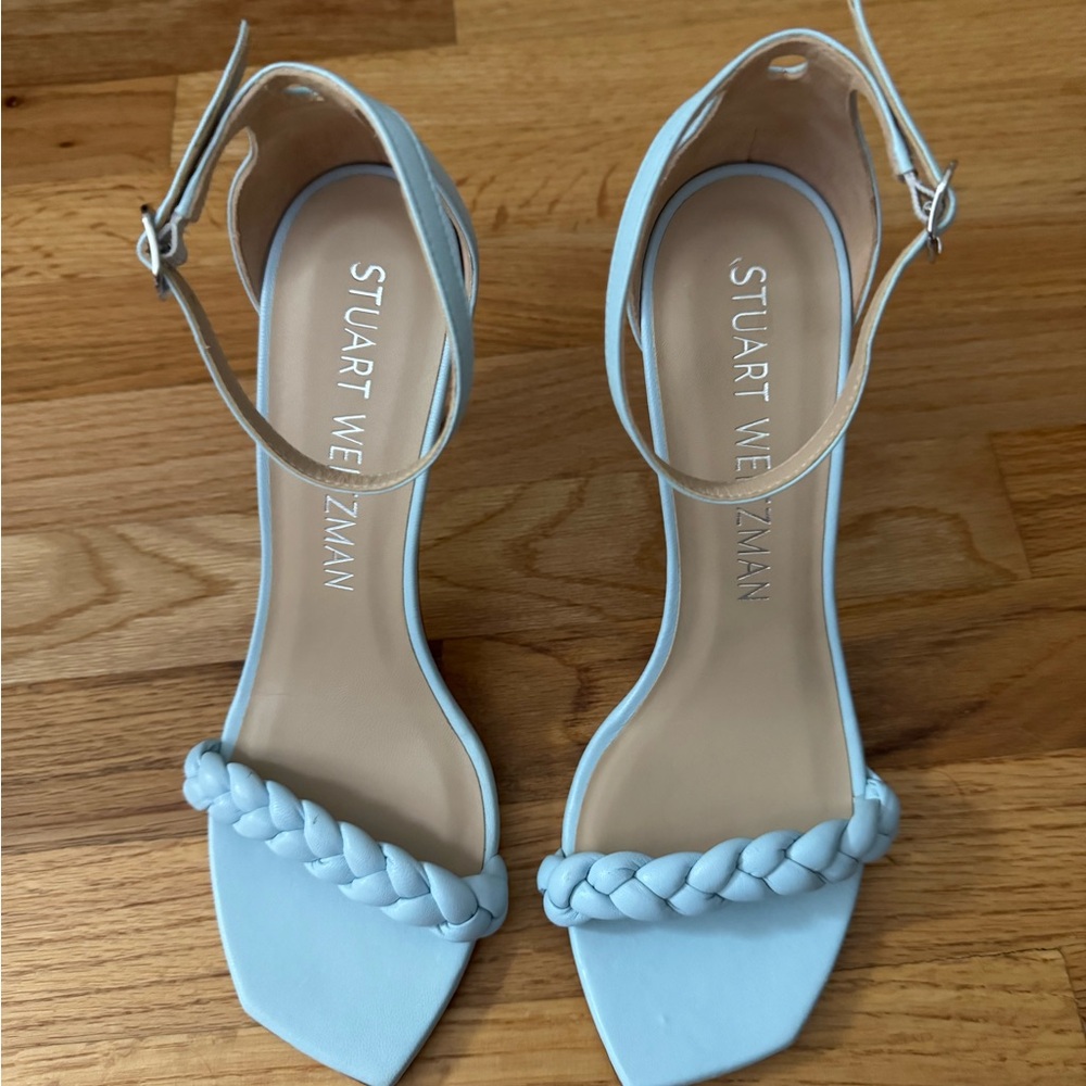 NWT Stuart Weitzman Nudistcurve 100 Braided Strap Heel Sandal Size 10